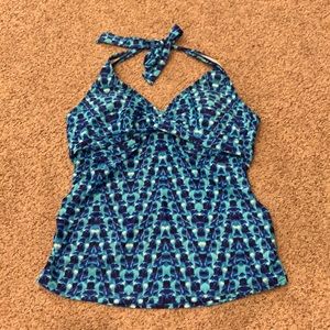 Athleta twist front halter tankini top 36D/DD Tall